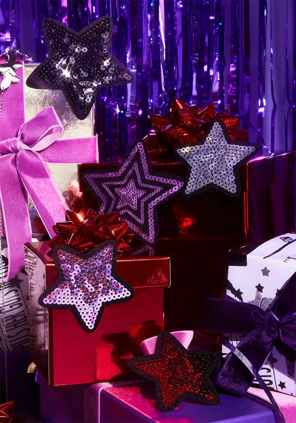sequin star patch set